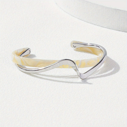 Metall Vit Skaldjursplatta Armband För Kvinnor Öppning Justerbar 2 Lager Design Ljus Lyxiga Kvinnliga Modesmycken Gåvor