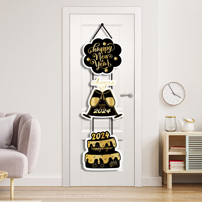 2024 New Year Party Decoration Door Hanging New Year's Eve Party Decoration Atmosphere Arrangement Pendant