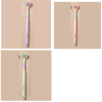 Three-sided Macaron Soft Bristle Toothbrush Care Safety Toothbrush Teeth Deep Cleaning Portable Travel