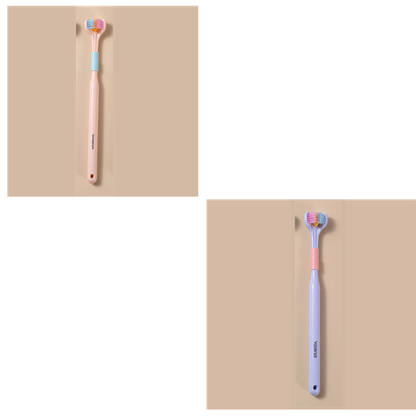 Three-sided Macaron Soft Bristle Toothbrush Care Safety Toothbrush Teeth Deep Cleaning Portable Travel