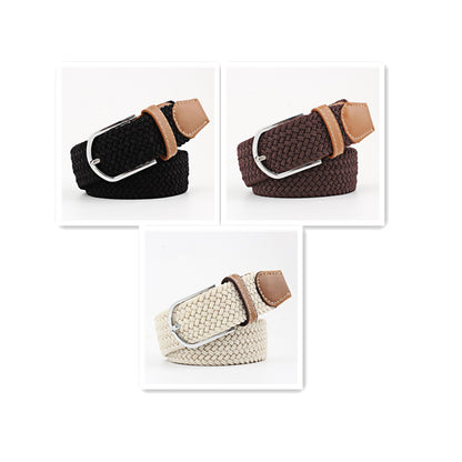 Women's Canvas Student Casual Stretch Braided Needle Buckle Belt - Youthful Confidence
