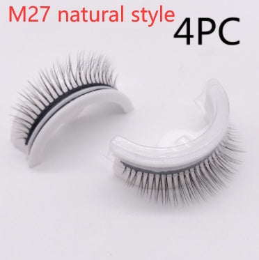 Återanvändbara 3D Mink Lashes naturliga falska ögonfransar Självhäftande falska limmar fria lass Makeup ögonfrans Extens Silk ögonfransar