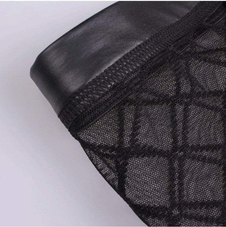 Tulle See-through Plaid Boxers For Men