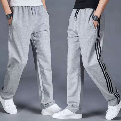 Elastic Waist Men's Sports Pants Plus-sized Loose Trousers