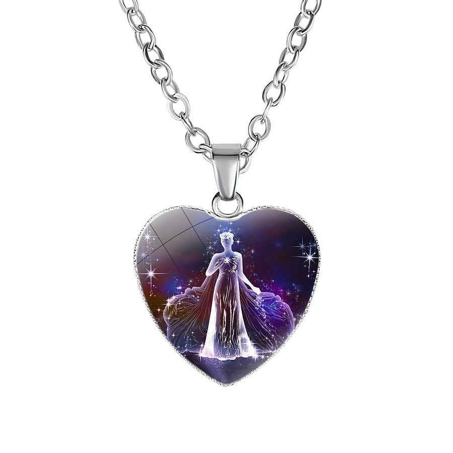 Kvinnors Zodiac Heart Pendant halsband