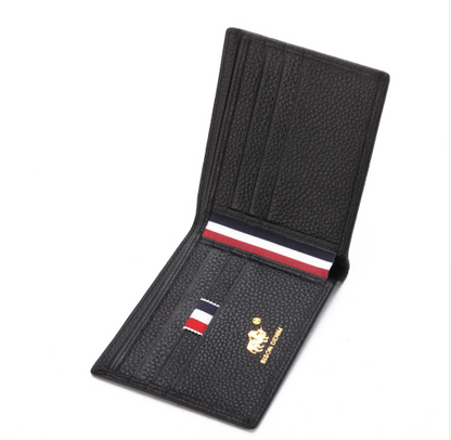 Portefeuille homme court en cuir jeunesse ultra-mince portefeuille en cuir véritable section transversale portefeuille étudiant