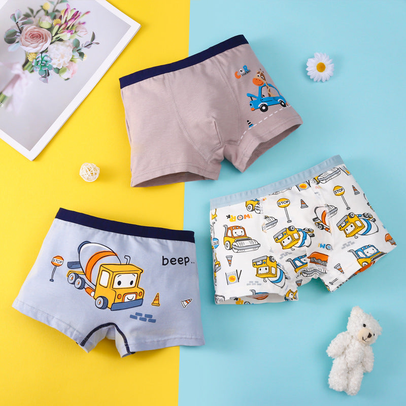 Cartoon Simple Cotton Breathable Boy Underwear