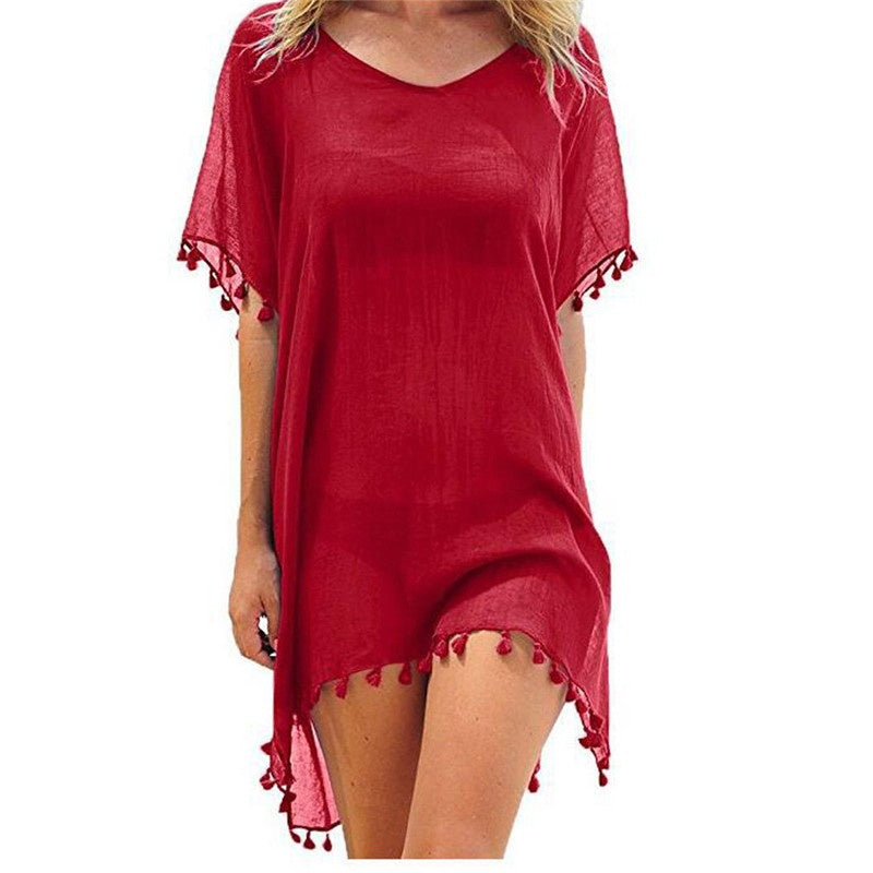 Robe ample en mousseline de soie pour femmes, tunique de plage d'été, chemise de couverture