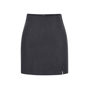 High-waisted Front-slit Versatile Form-fitting Stretchy Pencil Skirt