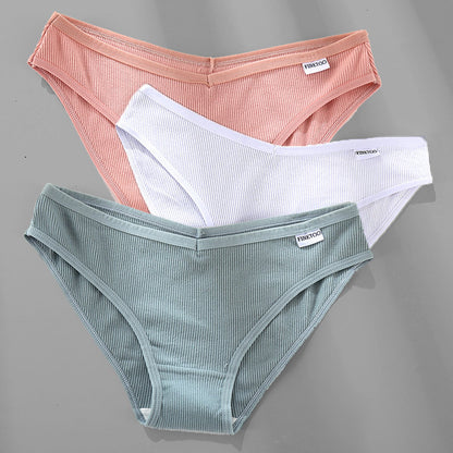 3PCS M-4XL Cotton Panties Female Lingerie Sexy Women Lingerie