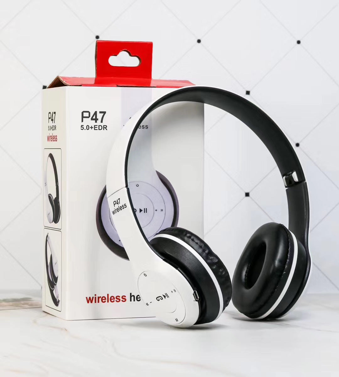 Trådlösa headset med hopfällbara stereobas Bluetooth-hörlurar barnflicka hjälm present, med mikrofon USB Bluetooth 5.0-adapter för TV-spel