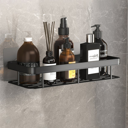 Space Aluminum Shelf Bathroom Black Rectangular Wall Hanging Kitchen And Bathroom Dual-use Shelf