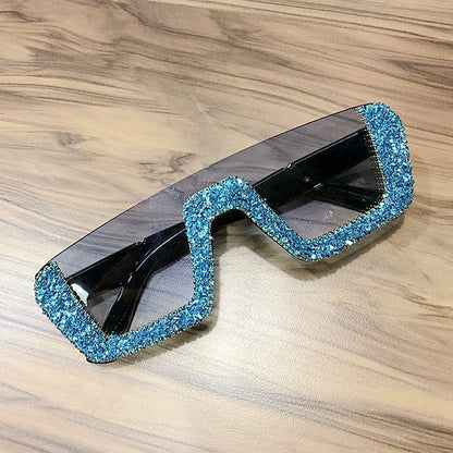 Rhinestone Square Sunglasses