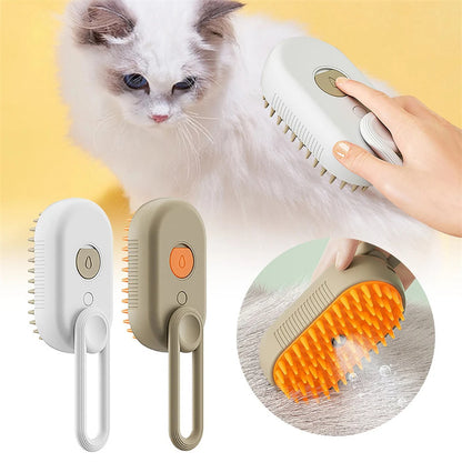 Cat Steam Brush Steamy Dog Brush 3 i 1 elektrisk spray Katthårborstar för massage husdjursvård Kam hårborttagning Kammar husdjursprodukter