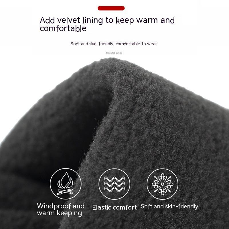 Outdoor Waterproof Autumn And Winter Fleece-lined Thermal Touch Screen Gloves