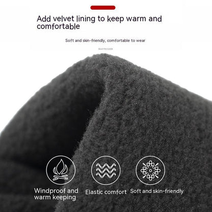 Outdoor Waterproof Autumn And Winter Fleece-lined Thermal Touch Screen Gloves