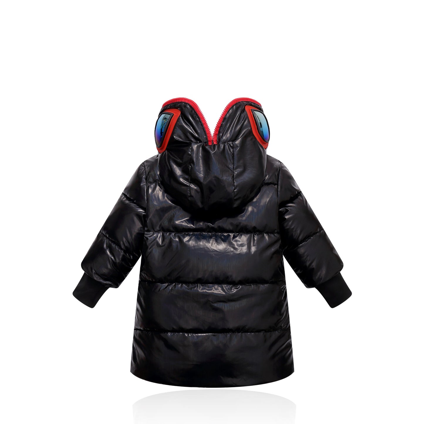 Big kids double zipper Ultraman glasses down jacket