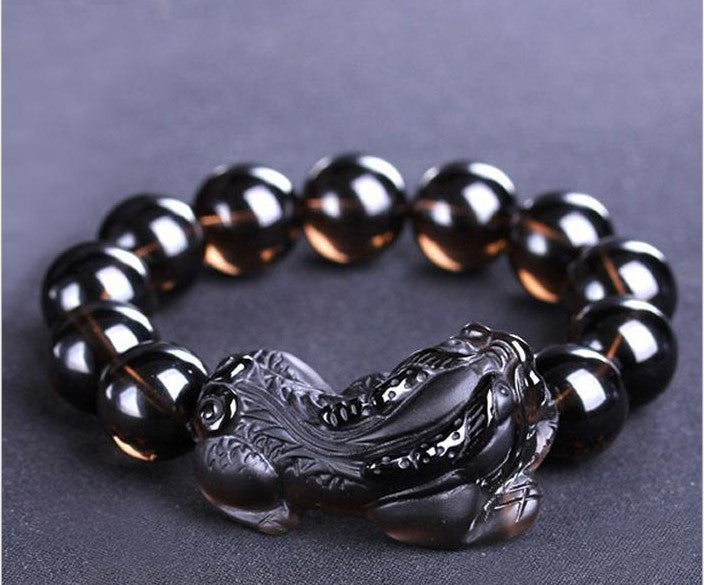 Kaiguang Natural Ice Species Black Anthracite Raspberry Bracelet Large Frosted Faucet Rasp Raspberry Hand String with Men''s Hand String