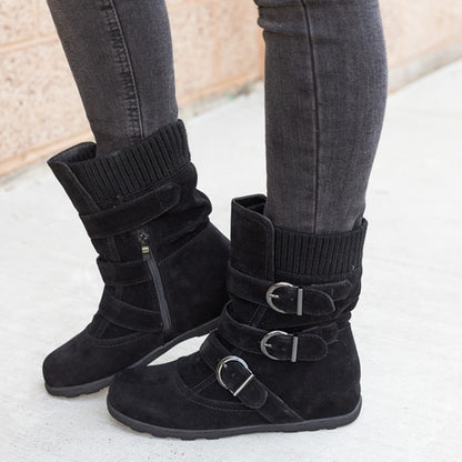 Casual Winter Boots Strap Spänne Skor