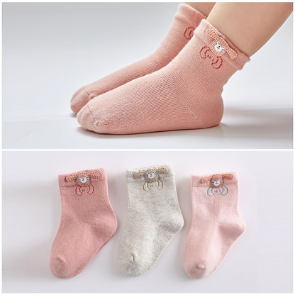 Accessoires de dessin animé, chaussettes pour bébé, chaussettes en coton désossées pour bébé