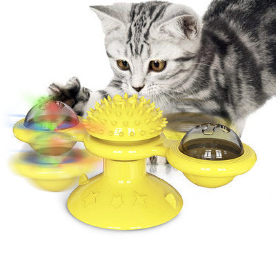 Cat Turntable Cat Windmill Toy Glödande Toy