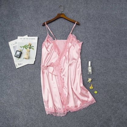 Women's Elastic Satin Nightdress - Luxury Home Pajamas
