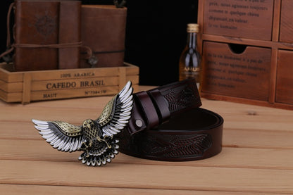 Men's Fashion Eagle Leather Belt - Commanding Presence