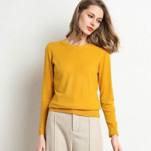 New Sweater Women Knitted Sweater Round Neck Bottoming Shirt