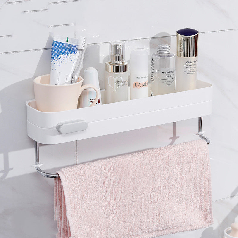 Perforated bathroom shelf