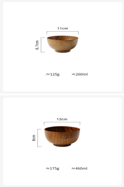 Trä skål Japanska Style Träris soppa skål sallad skål Food Container Stora Liten skål för barn bordsvagn Trä utrustning Trä ls