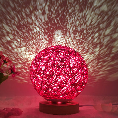 Amazon Hot säljning Creative linn Bordlampa Novel och Unik LED intelligent USB7 färg RGB16 färg fjärrkontroll Rattan Balla Lampa