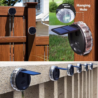 Garden Fence Lighting Solar Wall Light Home Decor Round Solar Lamp  Led