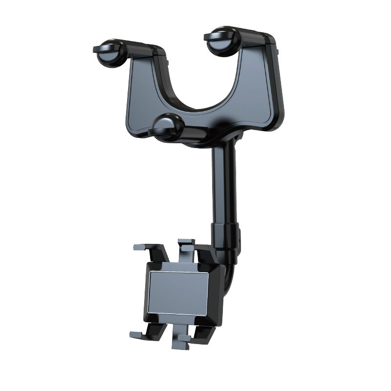 Support de téléphone de rétroviseur pour voiture Support de téléphone de voiture rotatif et rétractable Support de téléphone de rétroviseur multifonctionnel 360 adapté à tous les téléphones mobiles et à toutes les voitures