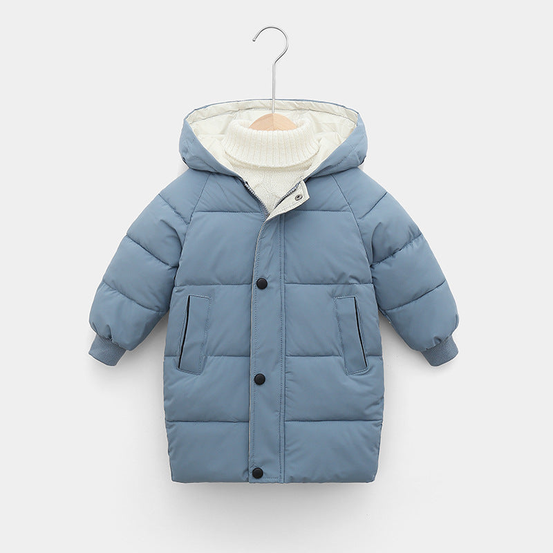 Children's down padded jacket thick mid-length