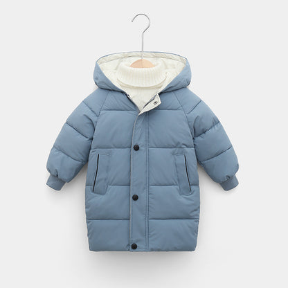 Children's down padded jacket thick mid-length