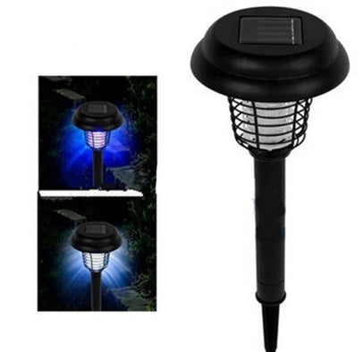 Solar Led Rechargeable Anti-Mosquito Lamp Electronic Fly Bug Zapper Insect Pest  Uv Trap Outdoor Garden Lawn Lamp