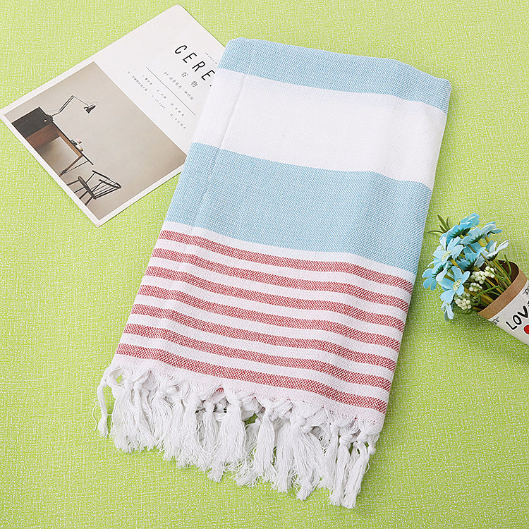 Cotton striped beach towel 100x180cm