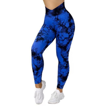 Leggings de teinture sans couture pour femmes, pantalons de Yoga, Push-Up, Sport, Fitness, course à pied, Leggings de gymnastique