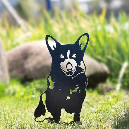 Metal Dog Silhouette Garden Patio Decoration