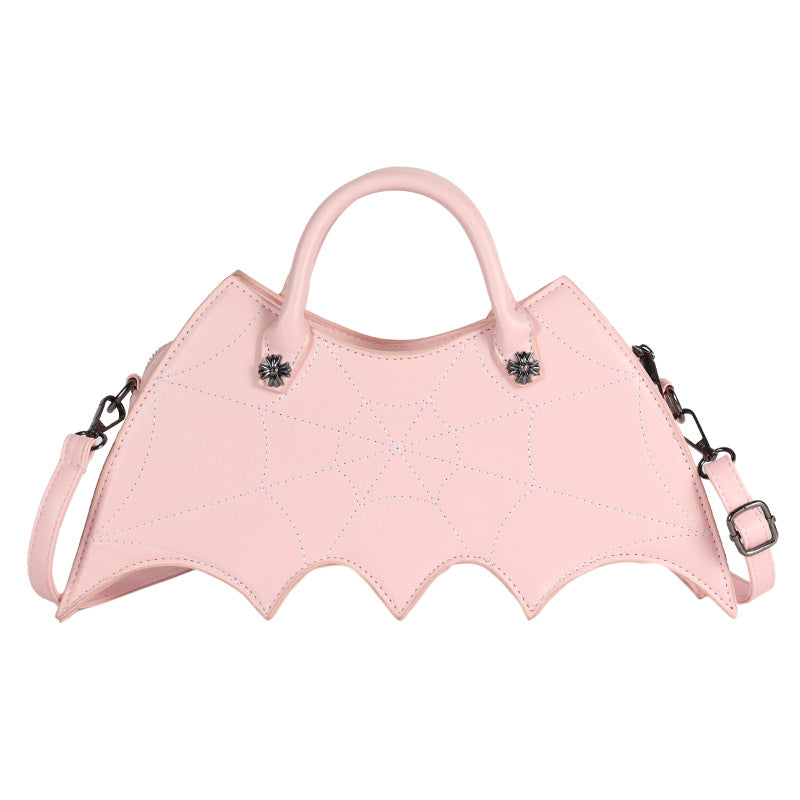 Halloween Spider Web Shape Axelväskor Personality Batgirl Tide Pu Handväskor Fashoin Messenger Crossbody Bag