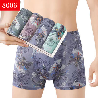 Herrboxershorts med medelhög midja, andningsbara ungdomsboxershorts