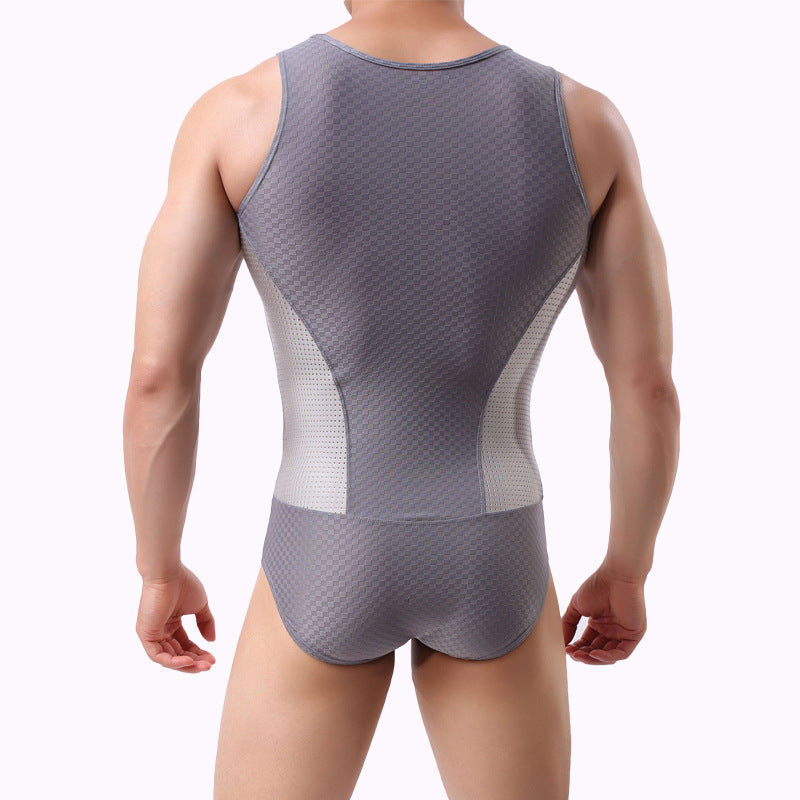 Nouveau Maillot de bain une pièce en Nylon respirant de couleur unie pour hommes