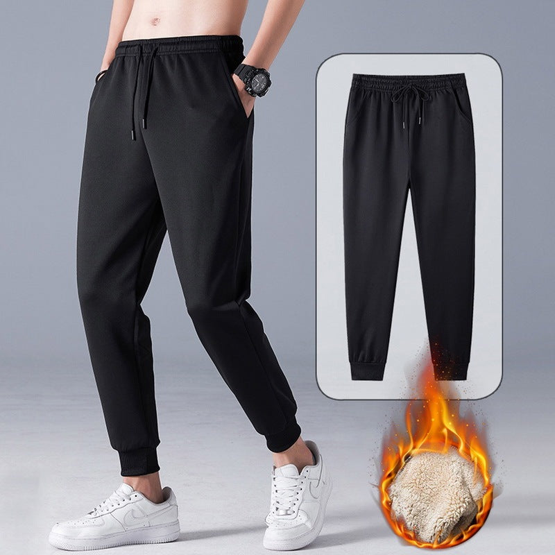 Autumn Winter Pants Men Women Trousers Warm Fleece Drawstring Pants M-5XL