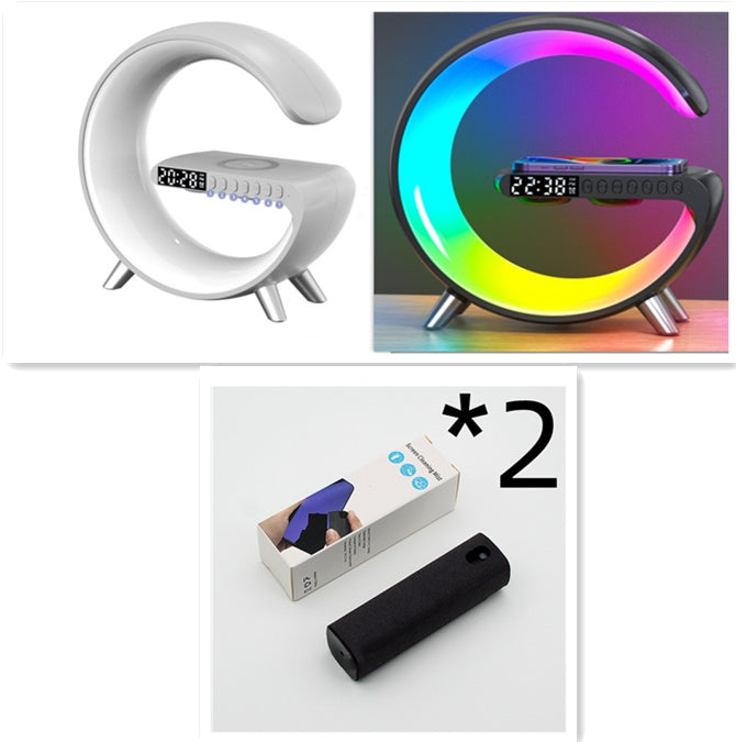 New Intelligent G Shaped LED Lamp Bluetooth Speake Wireless Charger Atmosphere Lamp App Control For Bedroom Home Decor