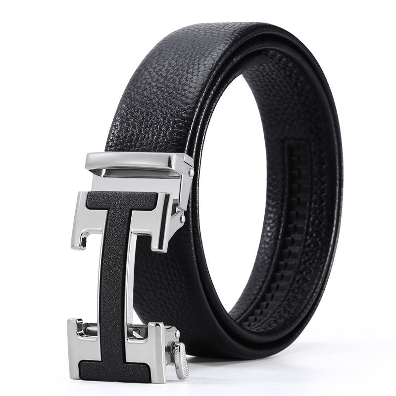 Men's Automatic Leather Buckle Business Belt - Professional Efficiency