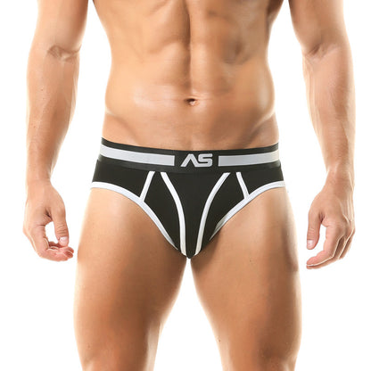 Men's Underwear Color Matching Low Waist Briefs