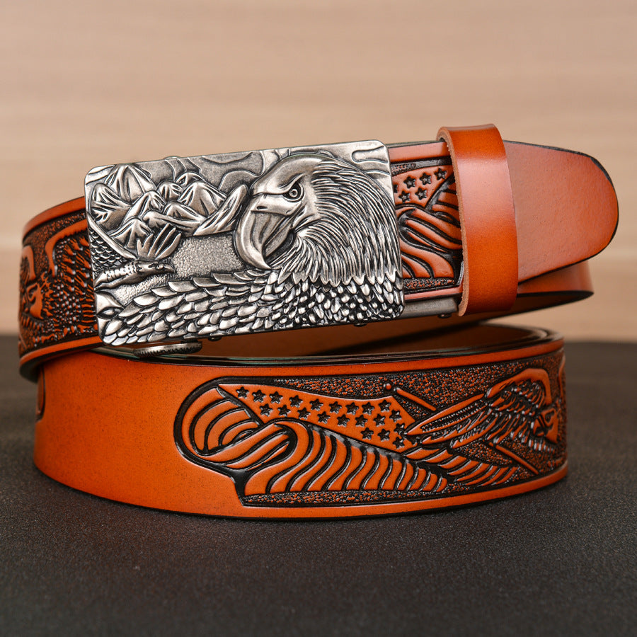 Men's Fashion Belt Eagle Wings Embossing