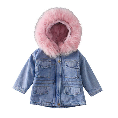 Veste en jean et velours pour fille automne et hiver 