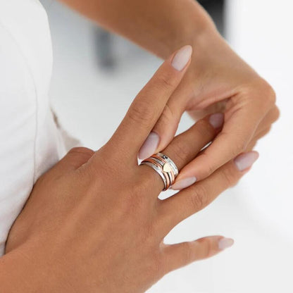Vintage hjärtformad roterande ring fidgetringar för kvinnor anti-stress ångestring spinnerring anti-oro stress meditationssmycken presenter till flickor