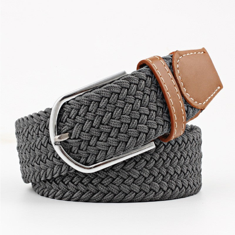 Women's Canvas Student Casual Stretch Braided Needle Buckle Belt - Youthful Confidence